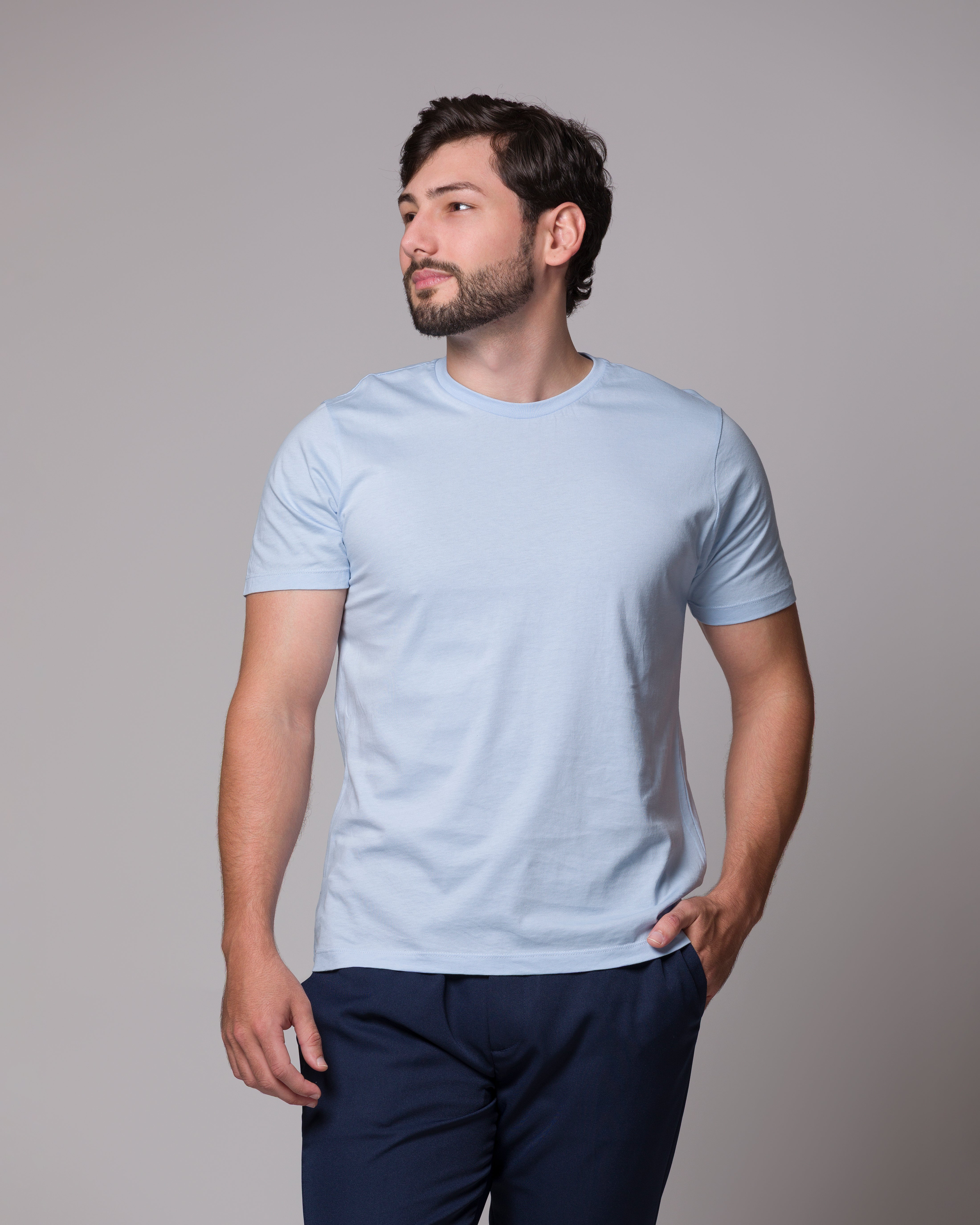 CAMISETA PIMA PONTO H AZUL BB
