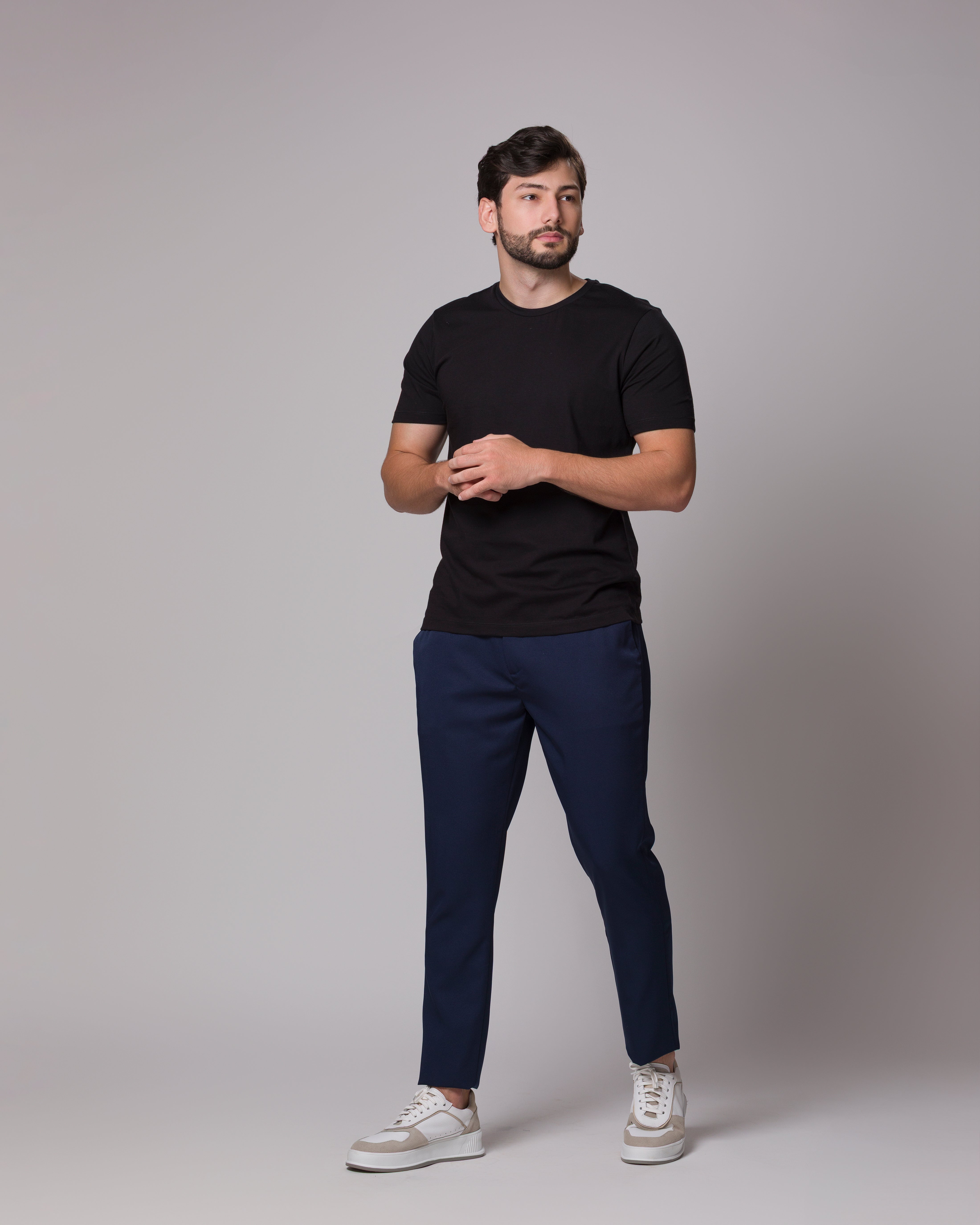 CAMISETA PIMA PONTO H PRETO
