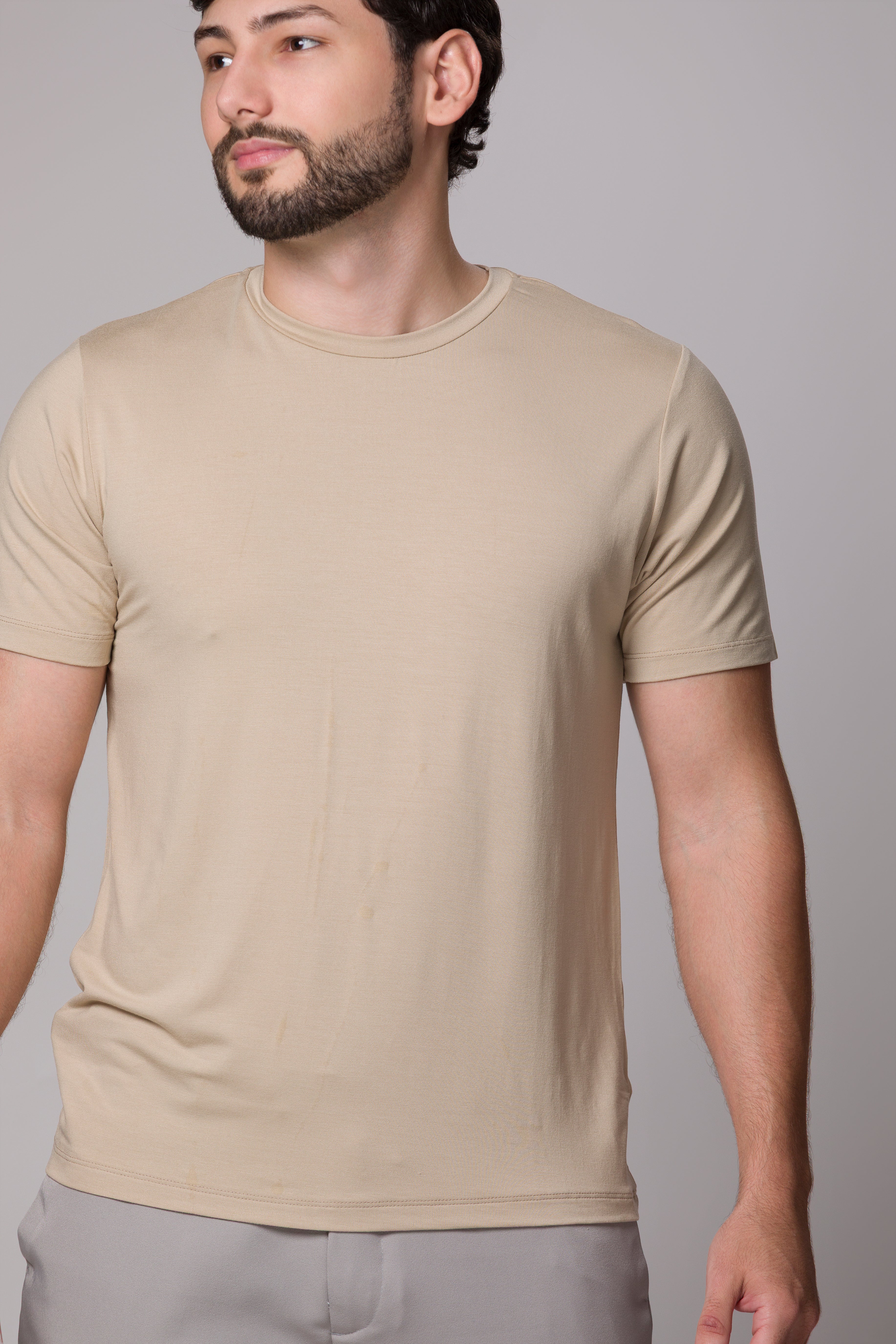 T SHIRT TECH PONTO H CHAMPAGNE